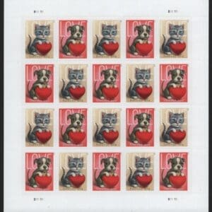 Scott# 5745-46 "LOVE PUPPY & KITTEN" MNH FULL SHEET (20)
