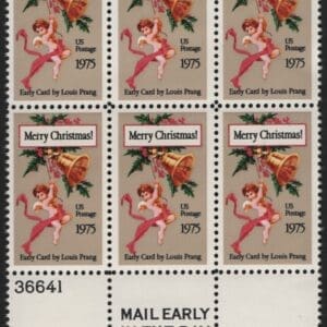 Scott# 1580 "CHRISTMAS CARD" MNH MAIL EARLY BLOCK (6)