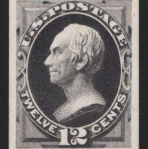 Scott# 162P4 "CLAY" PLATE PROOF ON CARD, VERY NICELY CENTERED