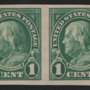 Scott# 575 "FRANKLIN" IMPERFORATE PAIR, MNH, NICELY CENTERED