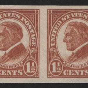 Scott# 576 "HARDING" IMPERFORATE PAIR, MNH, VERY WELL CENTERED