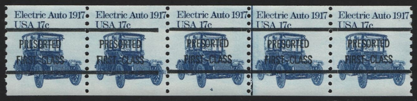 Scott# 1906a ELECTRIC CAR MNH PRESORTED PRECANCEL PNC5 P#4, 11mm