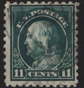 Scott# 434 "FRANKLIN" USED PERF 10, BLIND DOUBLE OVAL CANCEL
