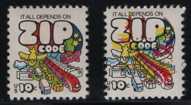 Scott# 1511 "MAIL TRANSPORT-ZIP CODE" MNH EFO MAJOR COLOR SHIFT