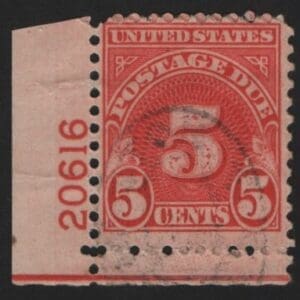 Scott# J83b "POSTAGE DUE", USED WET PRINTED PLATE # SINGLE