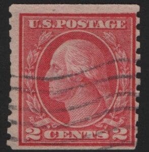 Scott# 454 "WASHINGTON" TYPE II PERF 10, FLAG CANCEL * SEE NOTE *