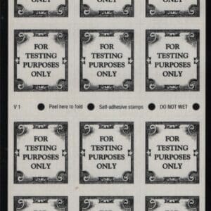 Scott# TDB90a "TEST BOOKLET" MNH PANE (18) VERY NICELY CENTERED