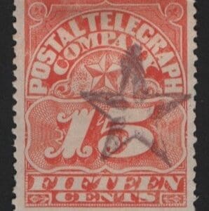 Scott# 15T2 "POSTAL TELEGRAPH CO." USED, FIVE POINT STAR CANCEL