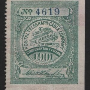 Scott# 15T21 "POSTAL TELEGRAPH CO." USED,