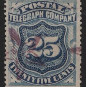 Scott# 15T3 "POSTAL TELEGRAPH CO." USED, FIVE POINT STAR CANCEL