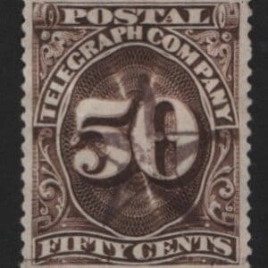 Scott# 15T4 "POSTAL TELEGRAPH CO." USED, FIVE POINT STAR CANCEL