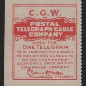 Scott# 15TO8 "POSTAL TELEGRAPH CABLE CO." MINT, NICELY CENTERED