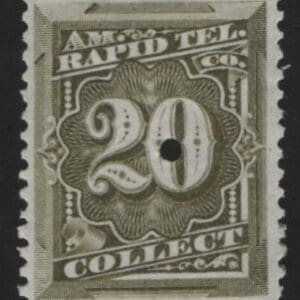 Scott# 1T12 "POSTAL TELEGRAPH" MINT, PUNCHED