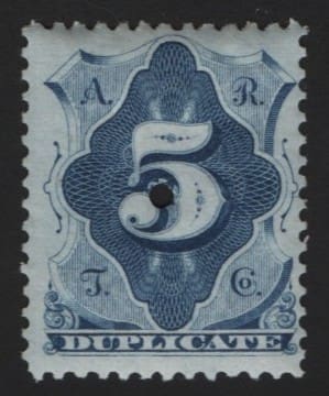 Scott# 1T14 "POSTAL TELEGRAPH - OFFICE COUPON" MINT, PUNCHED (Copy)