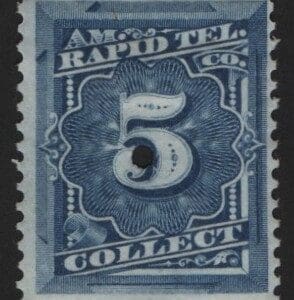 Scott# 1T10 "POSTAL TELEGRAPH" MINT, PUNCHED
