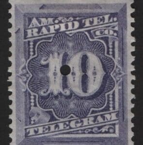 Scott# 1T4 "POSTAL TELEGRAPH" MINT, PUNCHED, VERY NICELY CENTERED