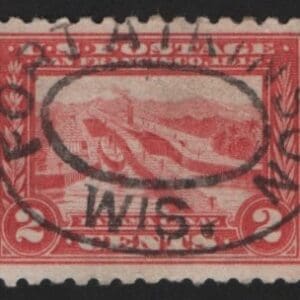 Scott# 402 PANAMA CANAL USED, FORT ATKINSON, WIS DBL OVAL CANCEL