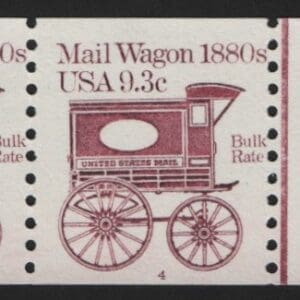 Scott# 1903 "MAIL WAGON" MNH PNC(3) PLATE # 4, NICELY CENTERED