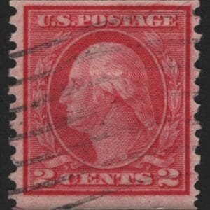 Scott# 453 "WASHINGTON" USED ROTARY PERF 10, SLWMK, FLAG CANCEL