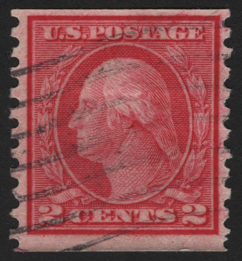 Scott# 453 "WASHINGTON" USED ROTARY PERF 10, SLWMK, FLAG CANCEL