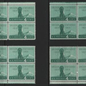Scott# 1124 OREGON STATEHOOD MNH MATCHED PLATE BLOCKS(4) P# 26243