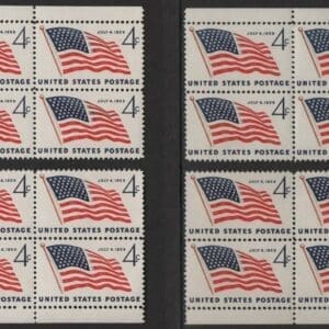 Scott# 1132 "49 STAR FLAG" MNH MATCHED PLATE BLOCKS (4) P# 26366