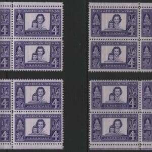 Scott# 1152 "AMERICAN WOMEN" MNH MATCHED PLATE BLOCKS (4) P#26645