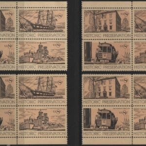 Scott# 1440-43 HISTORIC PRESERVATION MATCHED PLATE BLOCKS (4) MNH