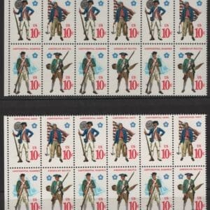 Scott# 1565-68 "MILITARY UNIFORMS" MNH MATCHED PLATE BLOCKS (12)
