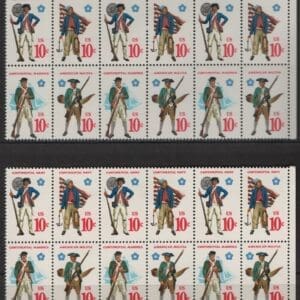 Alternative view of Scott# 1565-68 "MILITARY UNIFORMS" MNH MATCHED PLATE BLOCKS (12)