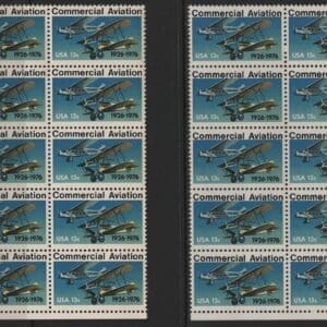 Scott# 1684 "COMMERCIAL AVIATION" MNH MATCHED PLATE BLOCKS (10)