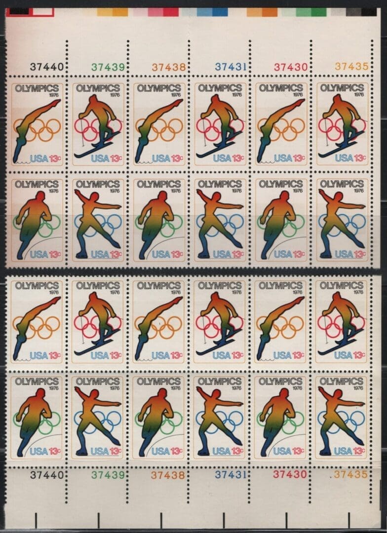 Scott# 1695-98 SUMMER & WINTER OLYMPICS MATCHED PLATE BLOCKS (12) - Image 2