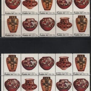 Scott# 1706-09 PUEBLO POTTERY MNH MATCHED PLATE BLOCKS(10)P#37775