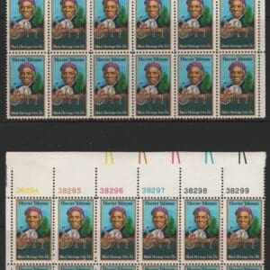 Scott# 1744 "HARRIET TUBMAN" MATCHED PLATE BLOCKS(12) P# 38294-99