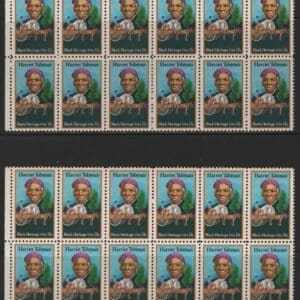Scott# 1744 "HARRIET TUBMAN" MATCHED PLATE BLOCKS(12) P# 38300-05