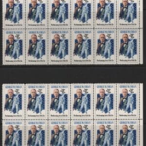 Alternative view of Scott# 1756 "GEORGE M COHAN" MNH MATCHED PLATE BLOCKS (12) P# 38412