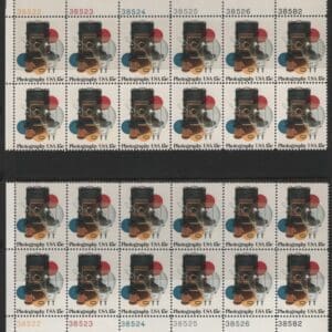 Scott# 1758 "PHOTOGRAPHY" MNH MATCHED PLATE BLOCKS (12) P# 38582