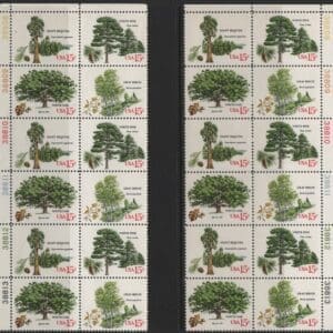 Alternative view of Scott# 1764-67 AMERICAN TREES MATCHED PLATE BLOCKS(12) P#38808-13