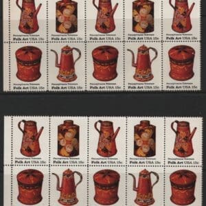 Scott# 1775-78 "AMERICAN FOLK ART" MATCHED PLATE BLOCKS (10) MNH