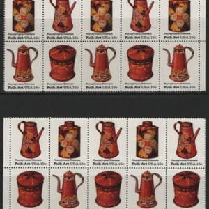 Alternative view of Scott# 1775-78 "AMERICAN FOLK ART" MATCHED PLATE BLOCKS (10) MNH