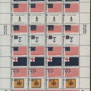 Scott# 1345-54 "FLAGS" MNH MATCHED SET - PLATE STRIPS(20) P#30045