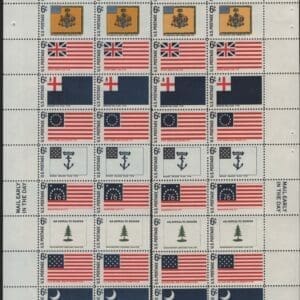 Alternative view of Scott# 1345-54 "FLAGS" MNH MATCHED SET - PLATE STRIPS(20) P#30045