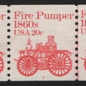 Scott# 1908 "FIRE PUMPER" MNH PNC3, PLATE #7 WITH LINE PAIR